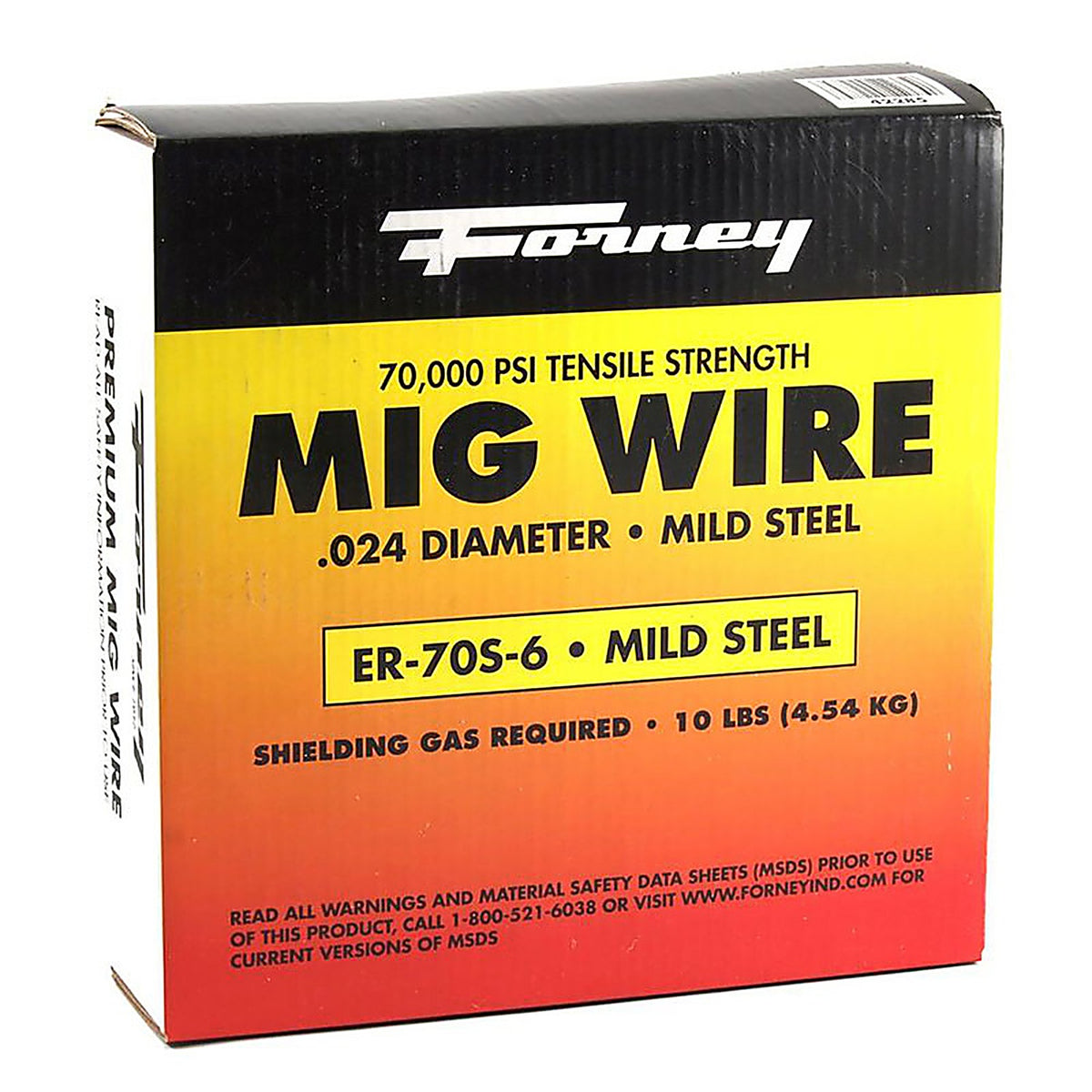 Forney 42285 ER70S-6 0.024 in. Mild Steel MIG Welding Wire 70000 psi 10 lb