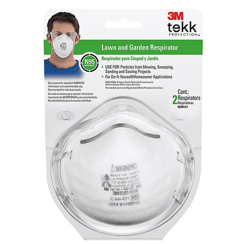3M 8200GC1-C N95 Lawn and Garden Disposable Respirator White 2 pk