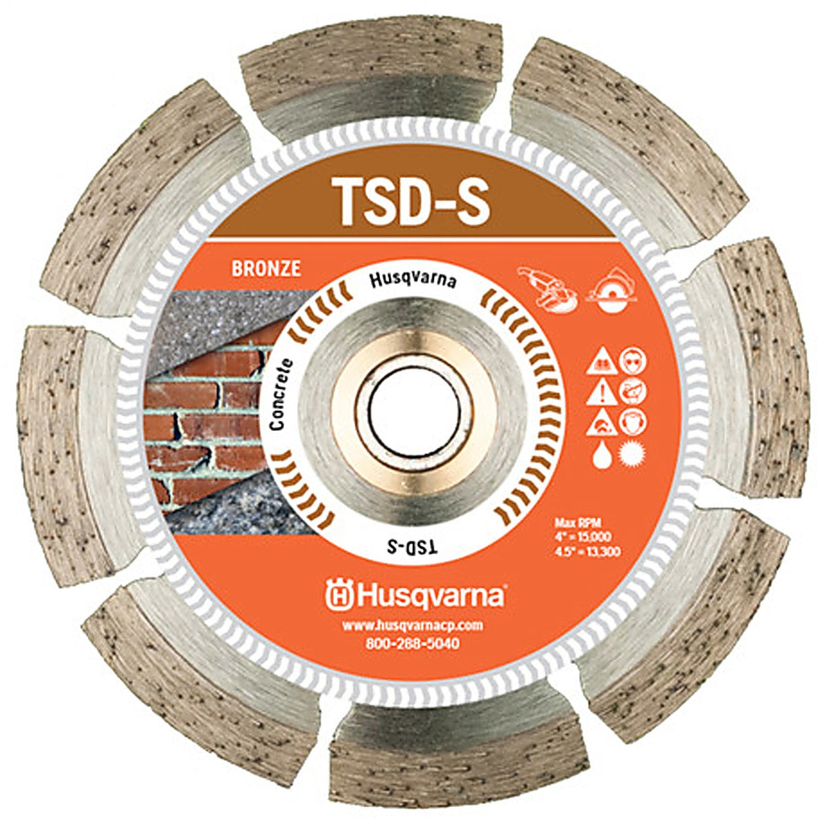 Husqvarna 542761409 Tacti-Cut Dri Disc 4-1/2 in. D X 7/8 in. S Segmented Rim Diamond Saw Blade 1 pk