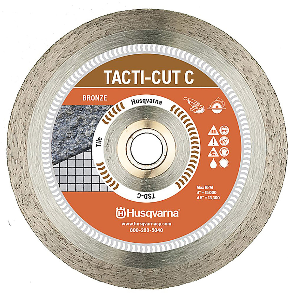 Husqvarna 542761258 Tacti-Cut Dri Disc 4-1/2 in. D X 7/8 in. S Continuous Rim Diamond Saw Blade 1 pk