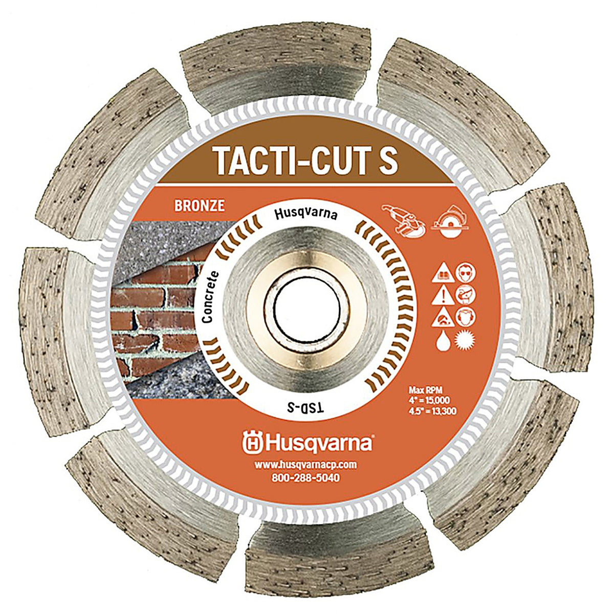 Husqvarna 542761408 Tacti-Cut Dri Disc 4 in. D X 7/8 in. Steel Segmented Rim Diamond Saw Blade 1 pk