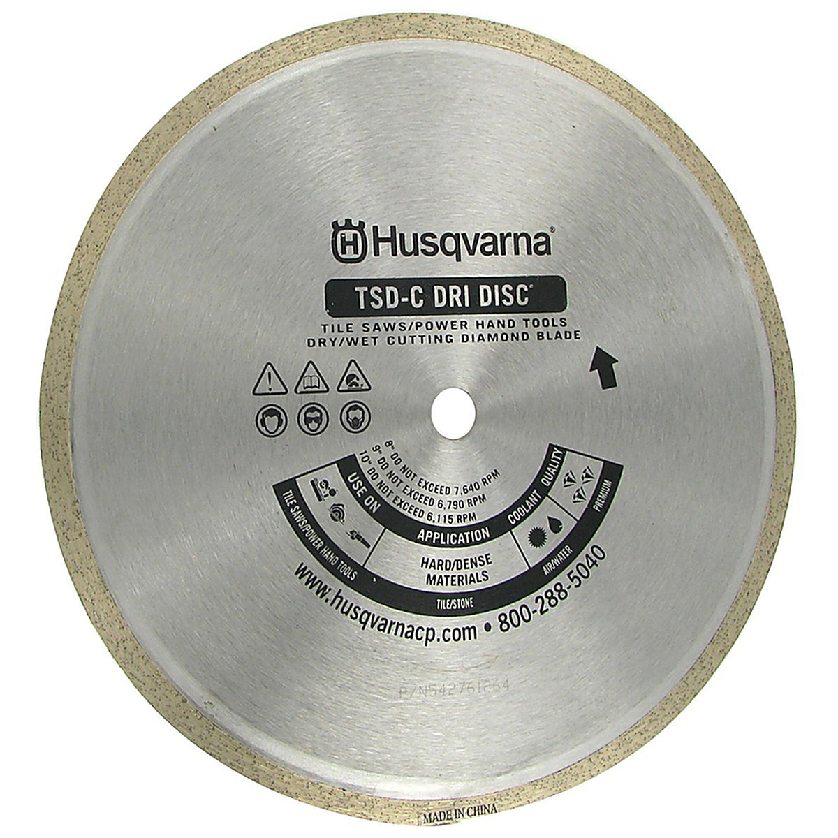 Husqvarna 542761264 Tacti-Cut Dri Disc 10 in. D X 5/8 in. S Continuous Rim Diamond Saw Blade 1 pk