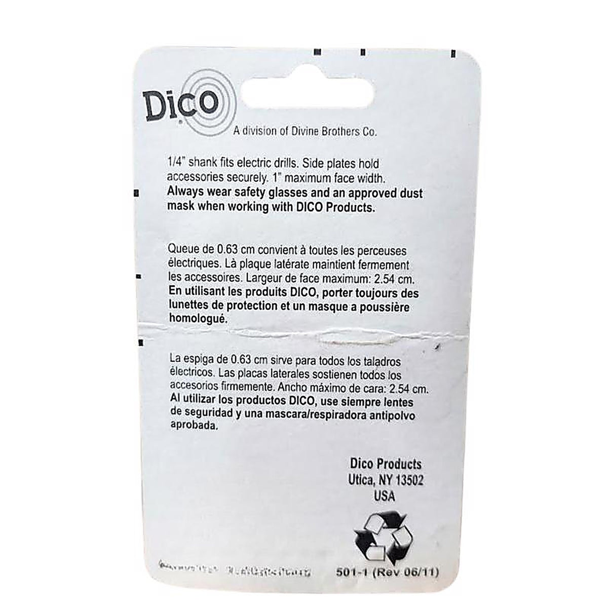Dico 7600076 3 in. L Arbor Adapter 1/4 in. Hex 1/pc.