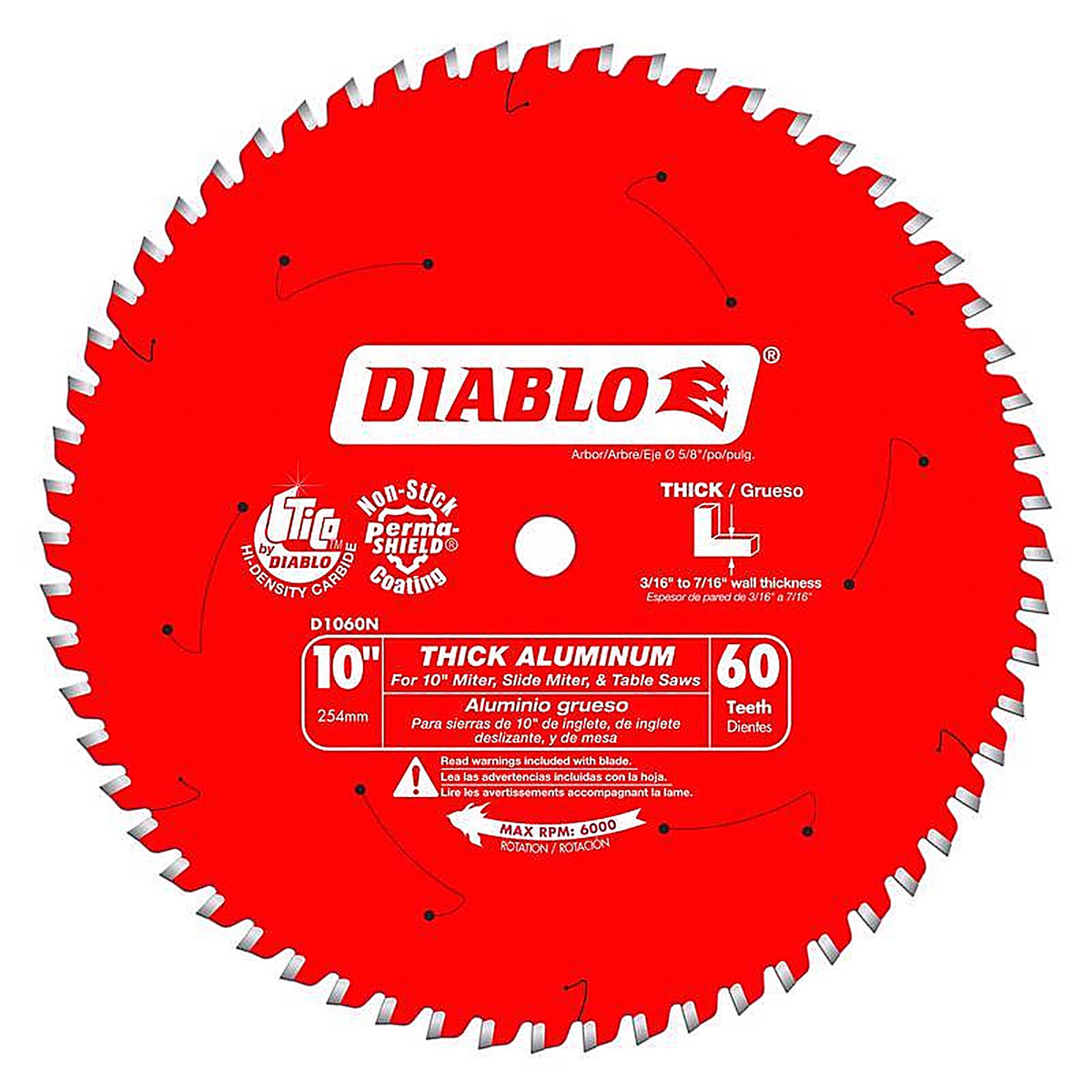 Diablo - D1060N - 10 In. D X 5/8 In. Tico Hi-Density Carbide Circular Saw Blade 60 Teeth 1 Pack