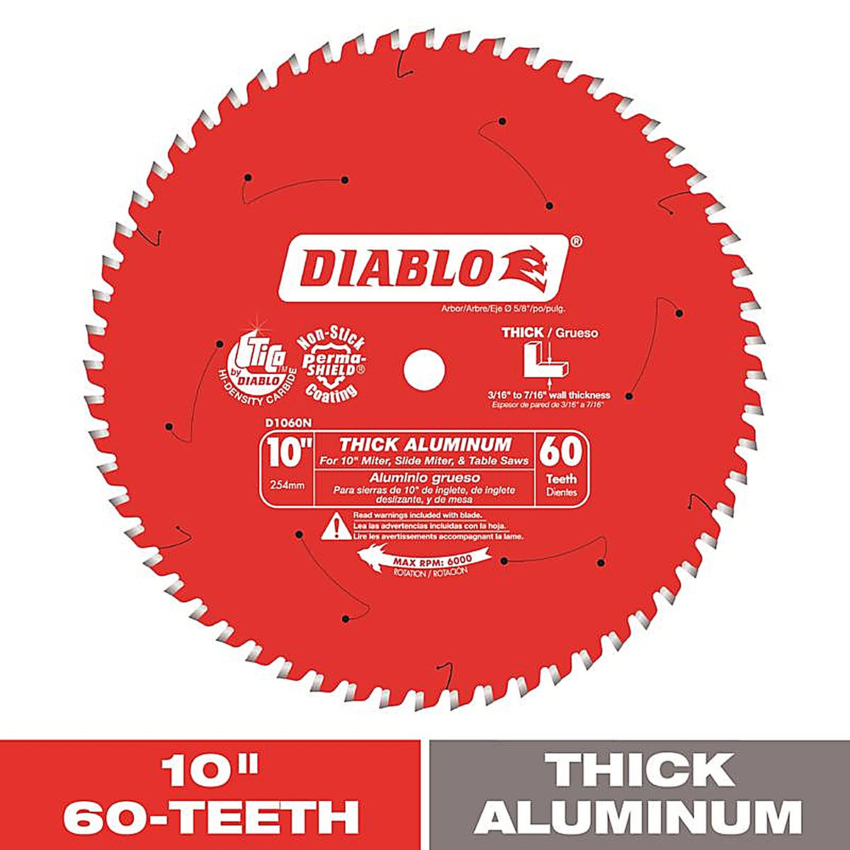 Diablo - D1060N - 10 In. D X 5/8 In. Tico Hi-Density Carbide Circular Saw Blade 60 Teeth 1 Pack
