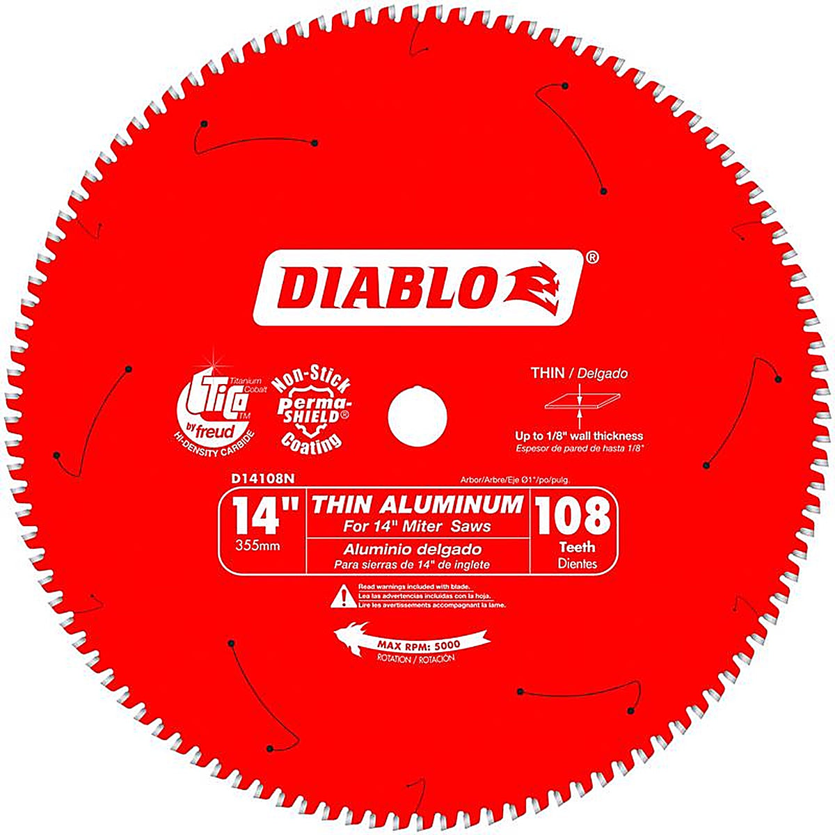 Diablo - D14108N - 14 In. D X 1 In. Tico Hi-Density Carbide Circular Saw Blade 108 Teeth 1 Pack