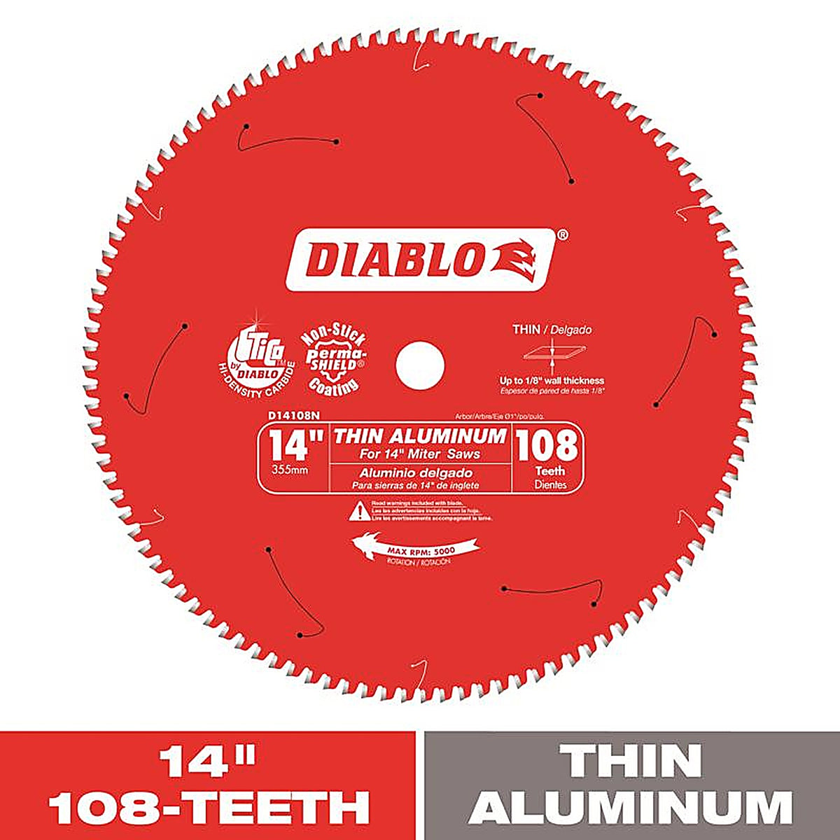 Diablo - D14108N - 14 In. D X 1 In. Tico Hi-Density Carbide Circular Saw Blade 108 Teeth 1 Pack