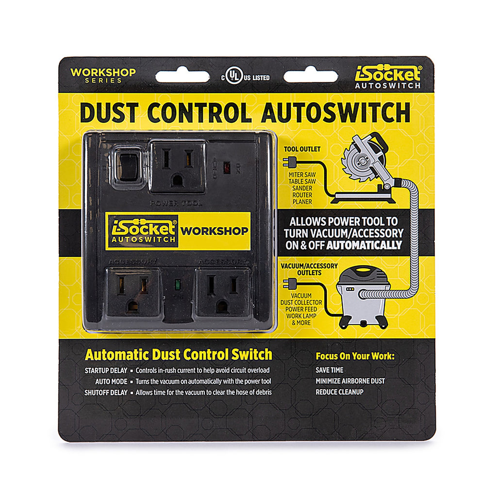 I-Socket - IS-12W00-BX - Autoswitch Workshop Dust Control Switch Black 1 Pack