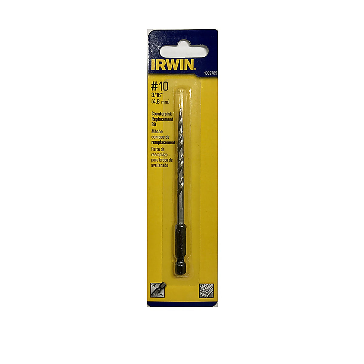 Irwin 1882789 #10 3/16 in. Dia. High Speed Steel Countersink Replacement Bit 1/pc.