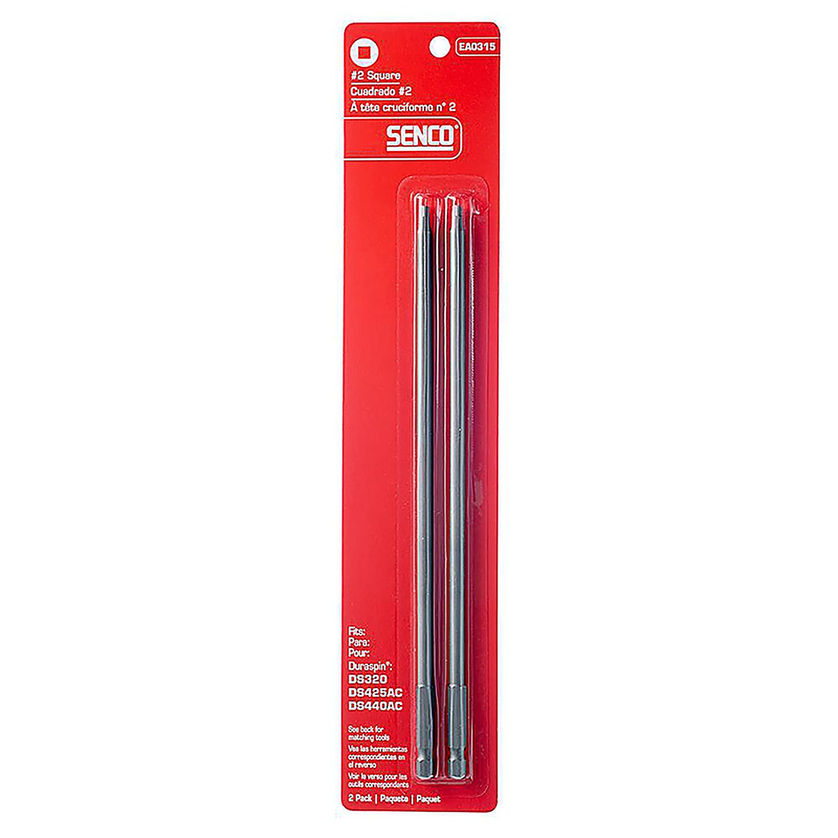 Senco EA0315 DuraSpin Square #2 x 9 in. L Replacement Bit Steel 2/Pack