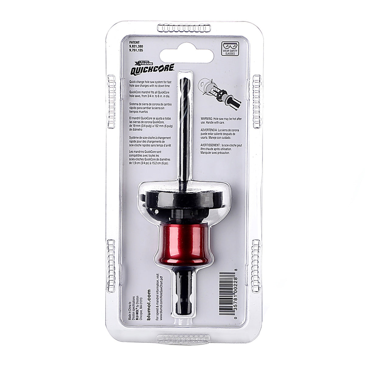 Blu-Mol E0100228 QuickCore 3/8 in. Quick Change Arbor Assembly 1/pc.
