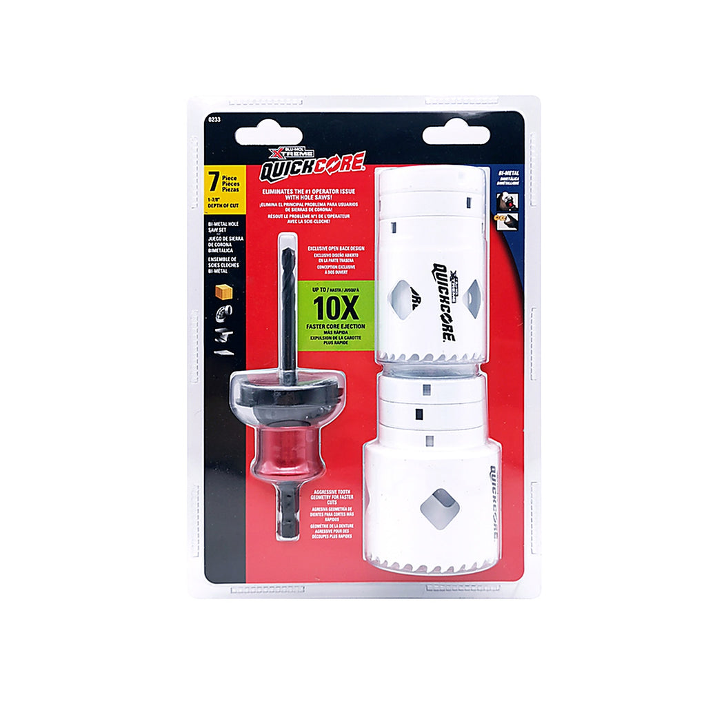 Blu-Mol E0100233 QuickCore Bi-Metal Hole Saw Set 7/pc.