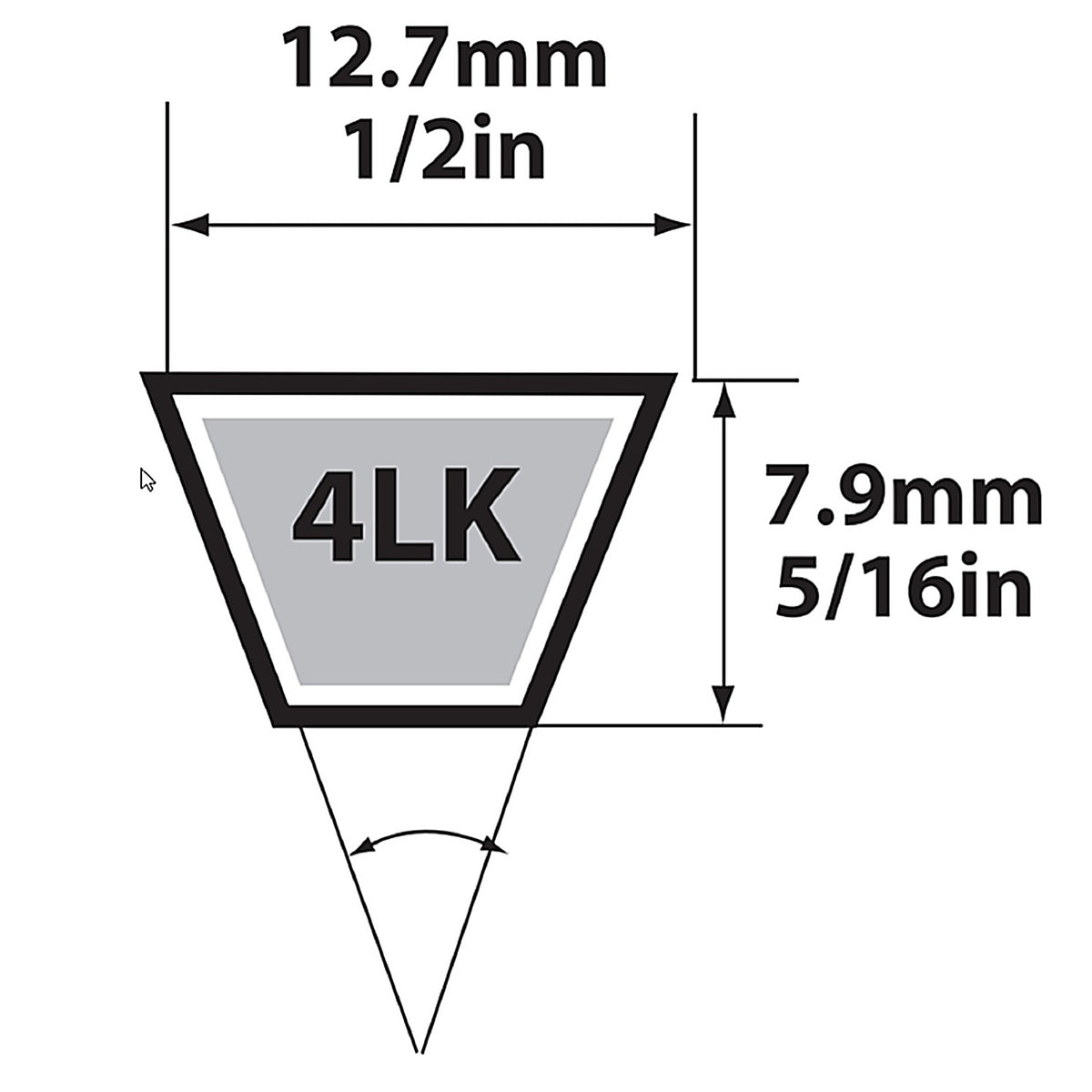Mitsuboshi - 4LK990A - Super KB Standard V-Belt 0.5 In. W X 99 In. L for Riding Mowers