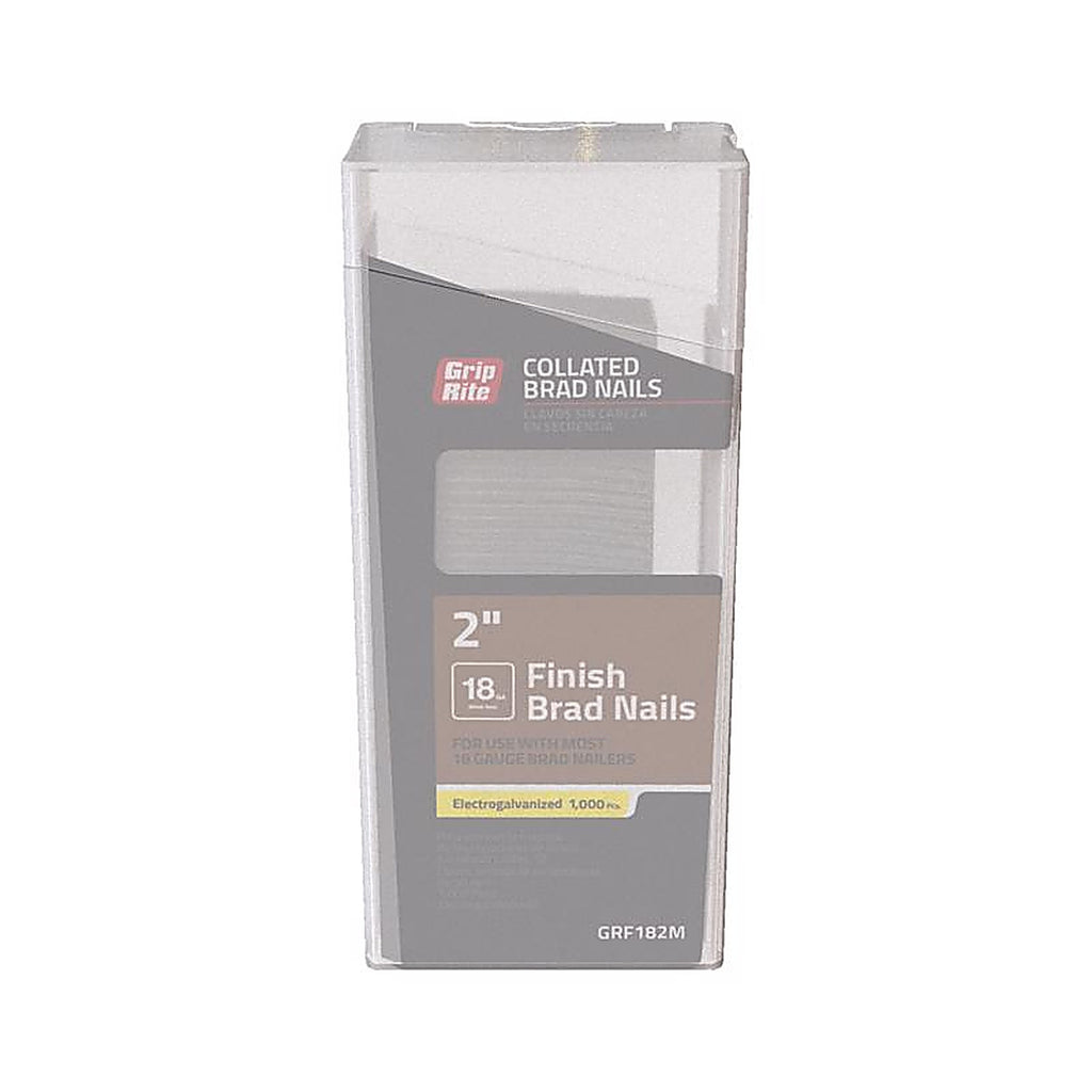 Grip-Rite GRF182M 2 in. 18 Ga. Straight Strip Brad Nails Smooth Shank 1000/Pack