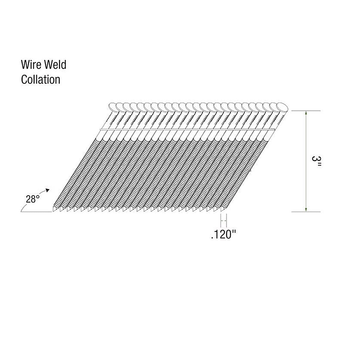 Grip-Rite GRW10RHGH1 3 in. Angled Strip Framing Nails 28 deg. Ring Shank 1000/Pack