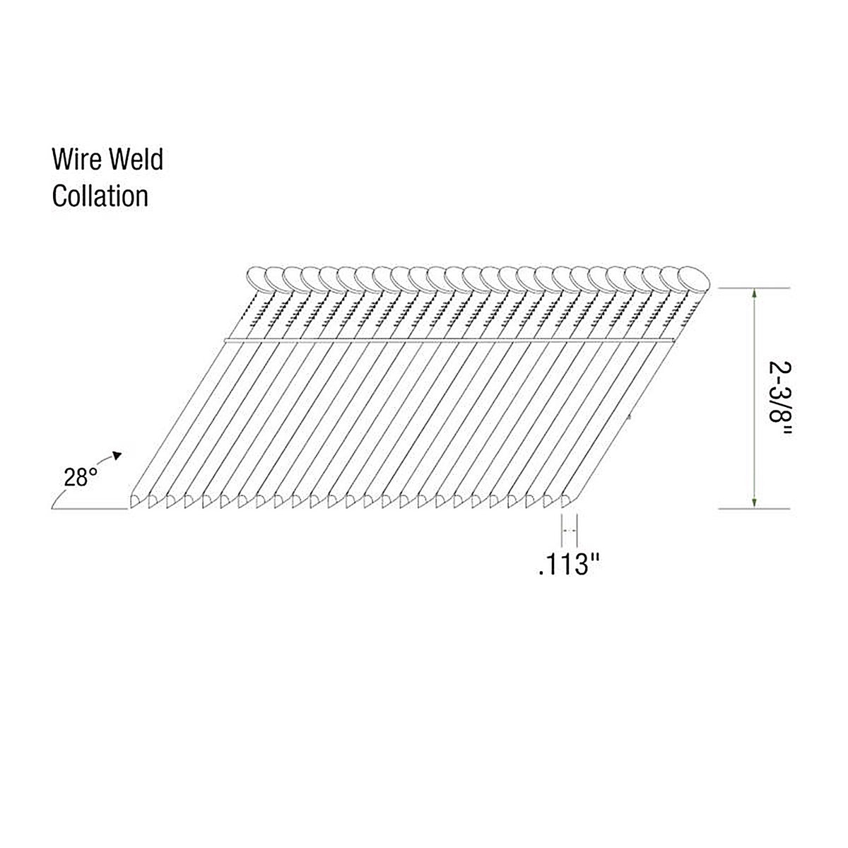 Grip-Rite GRW8H1 2-3/8 in. Angled Strip Framing Nails 28 deg. Smooth Shank 1000/Pack