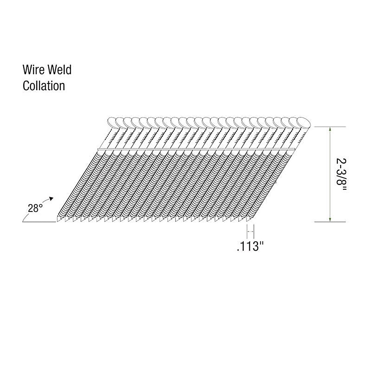 Grip-Rite GRW8RHGH1 2-3/8 in. Angled Strip Framing Nails 28 deg. Ring Shank 1000/Pack