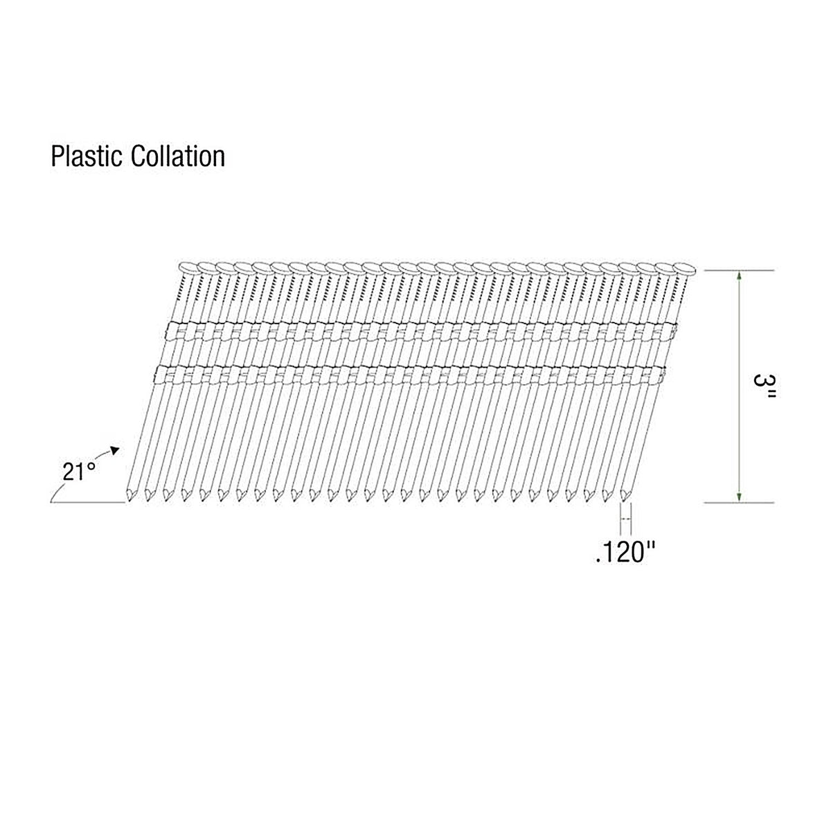 Grip-Rite GR301 3 in. 11 Ga. Angled Strip Framing Nails 21 deg. Smooth Shank 4000/Pack