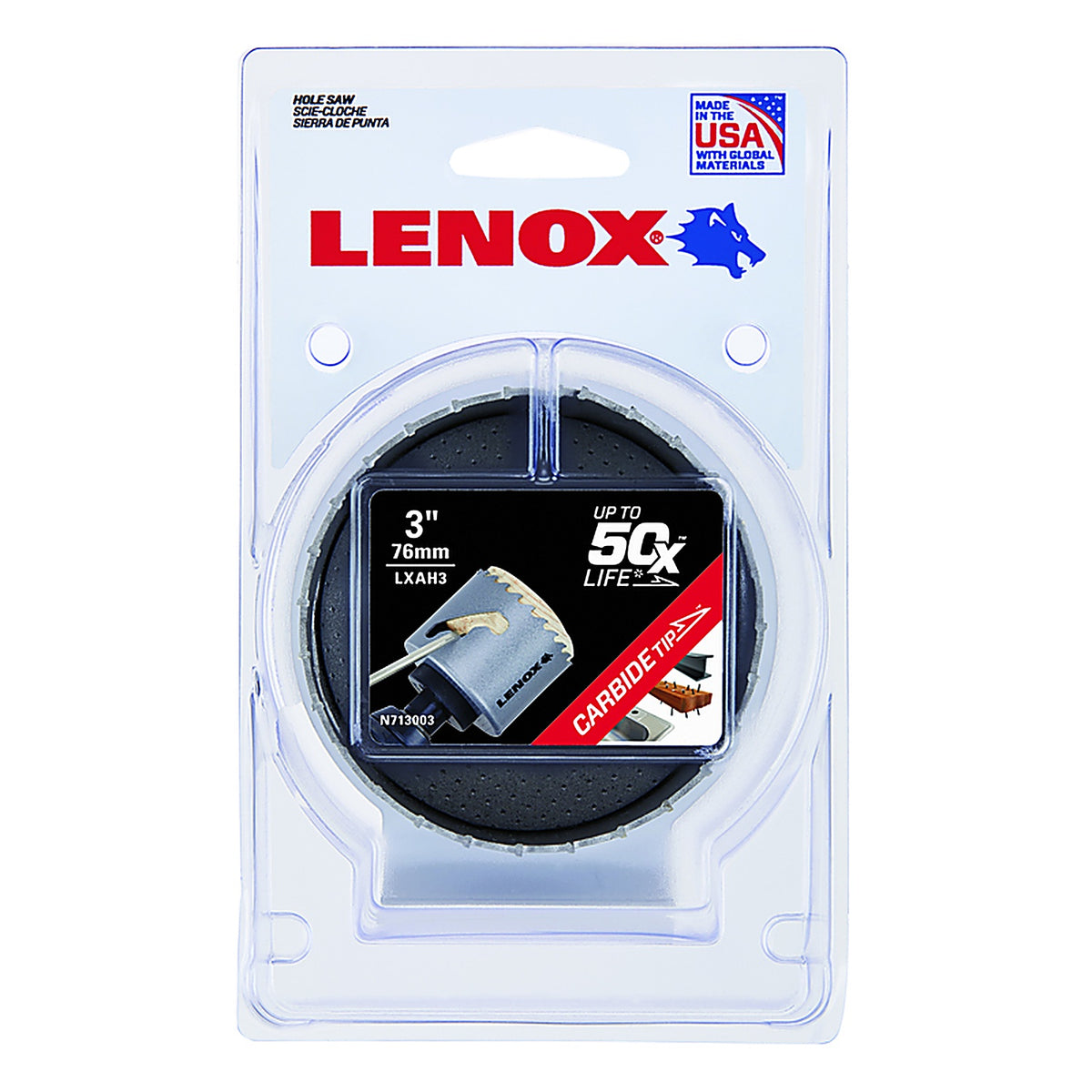Lenox LXAH3 Speed Slot 3 in. Carbide Tipped Hole Saw