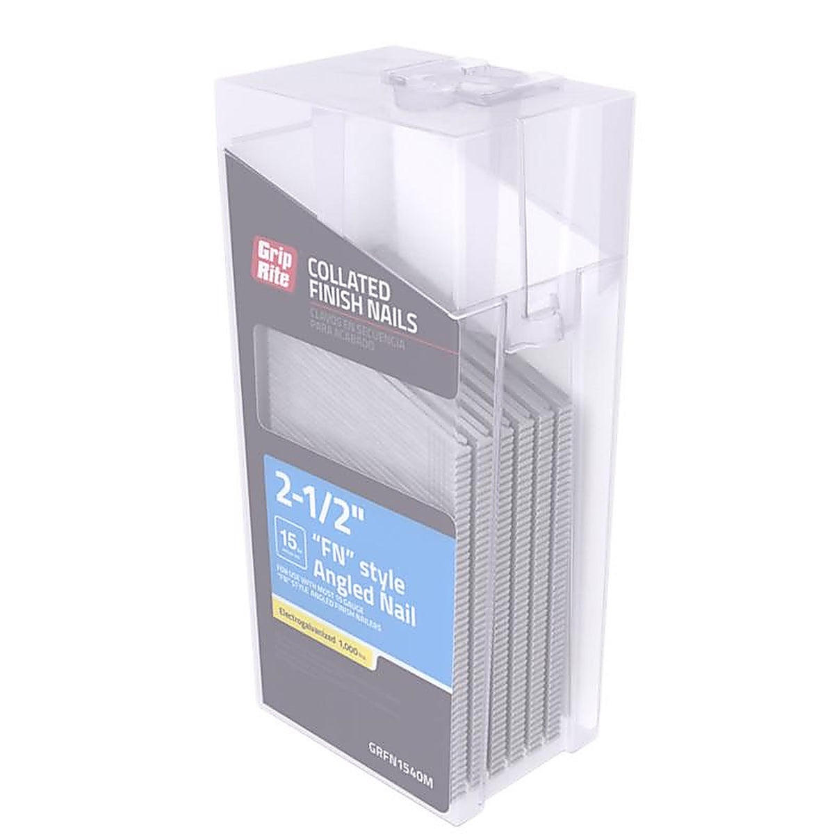 Grip-Rite GRFN1540M 2-1/2 in. 15 Ga. Angled Strip FN-Style Finish Nails 1000/Pack