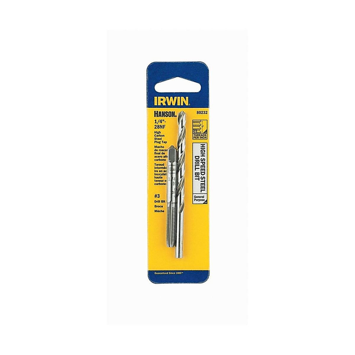Irwin 80232 Hanson Steel SAE Drill and Tap Set #3 1/4 in.-28NF 2/pc.