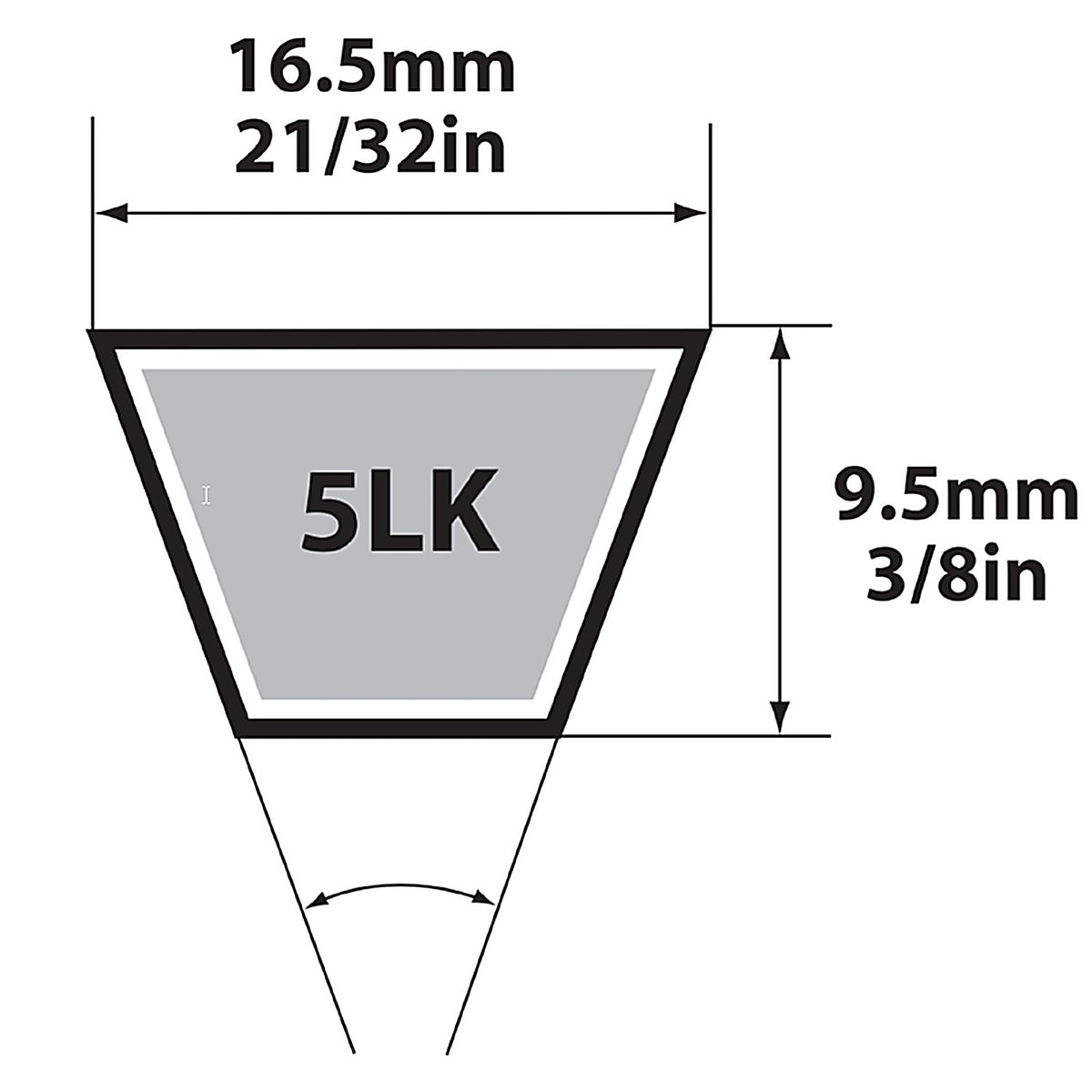 Mitsuboshi - 5LK820A - Super KB Standard V-Belt 0.63 In. W X 82 In. L for Riding Mowers