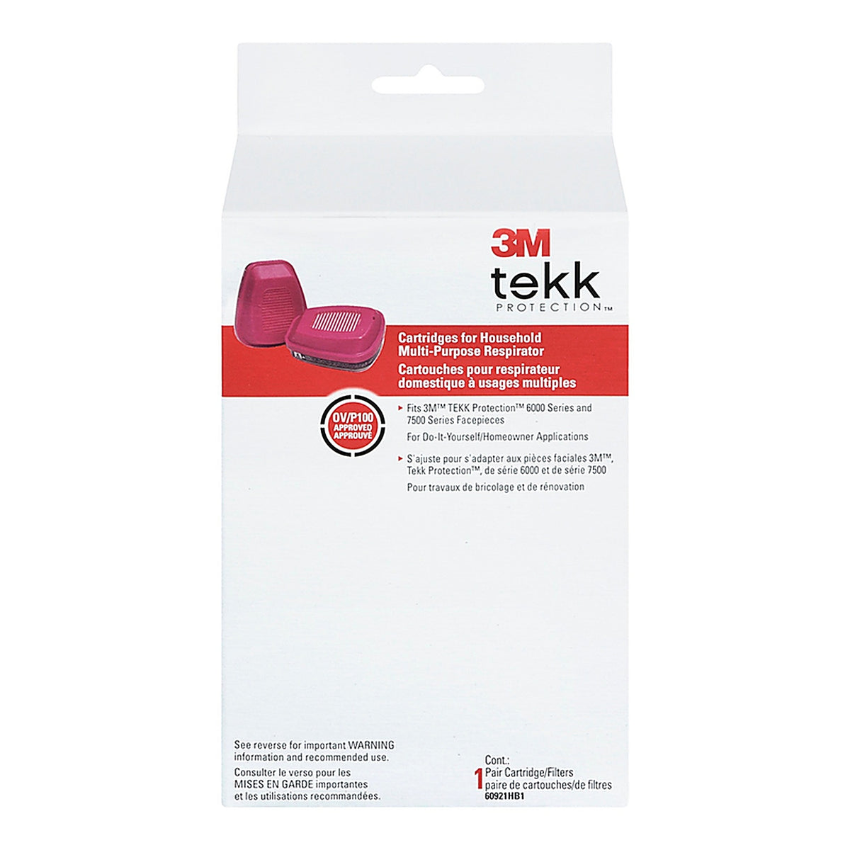 3M - 60921H1-DC - P100 Household Multi-Purpose Respirator Cartridge Replacement 6000 and 7500 Series 1 Pack