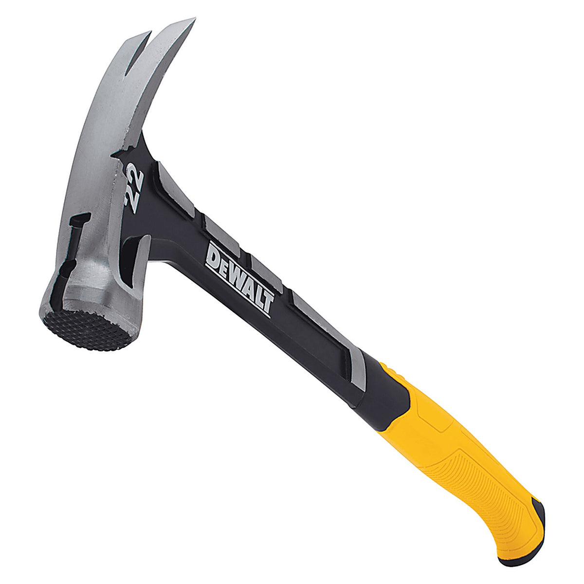 DeWalt DWHT51005 22 oz Checkered Face Claw Hammer 14 in. Steel Handle