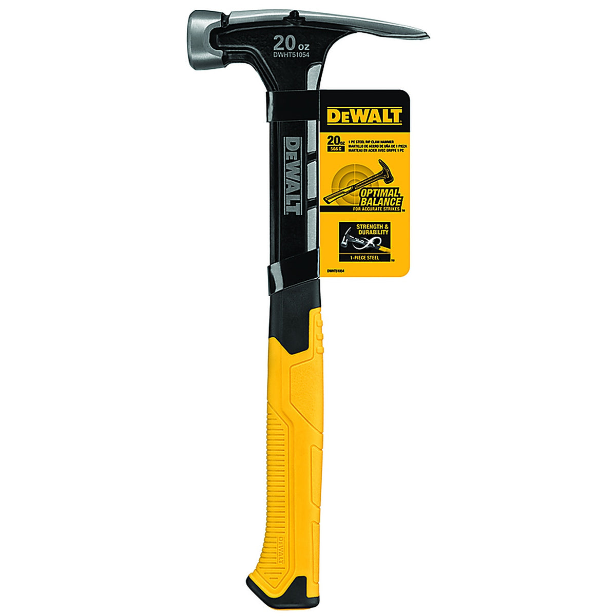 DeWalt DWHT51004 20 oz Smooth Face Rip Hammer 7-1/2 in. Steel Handle