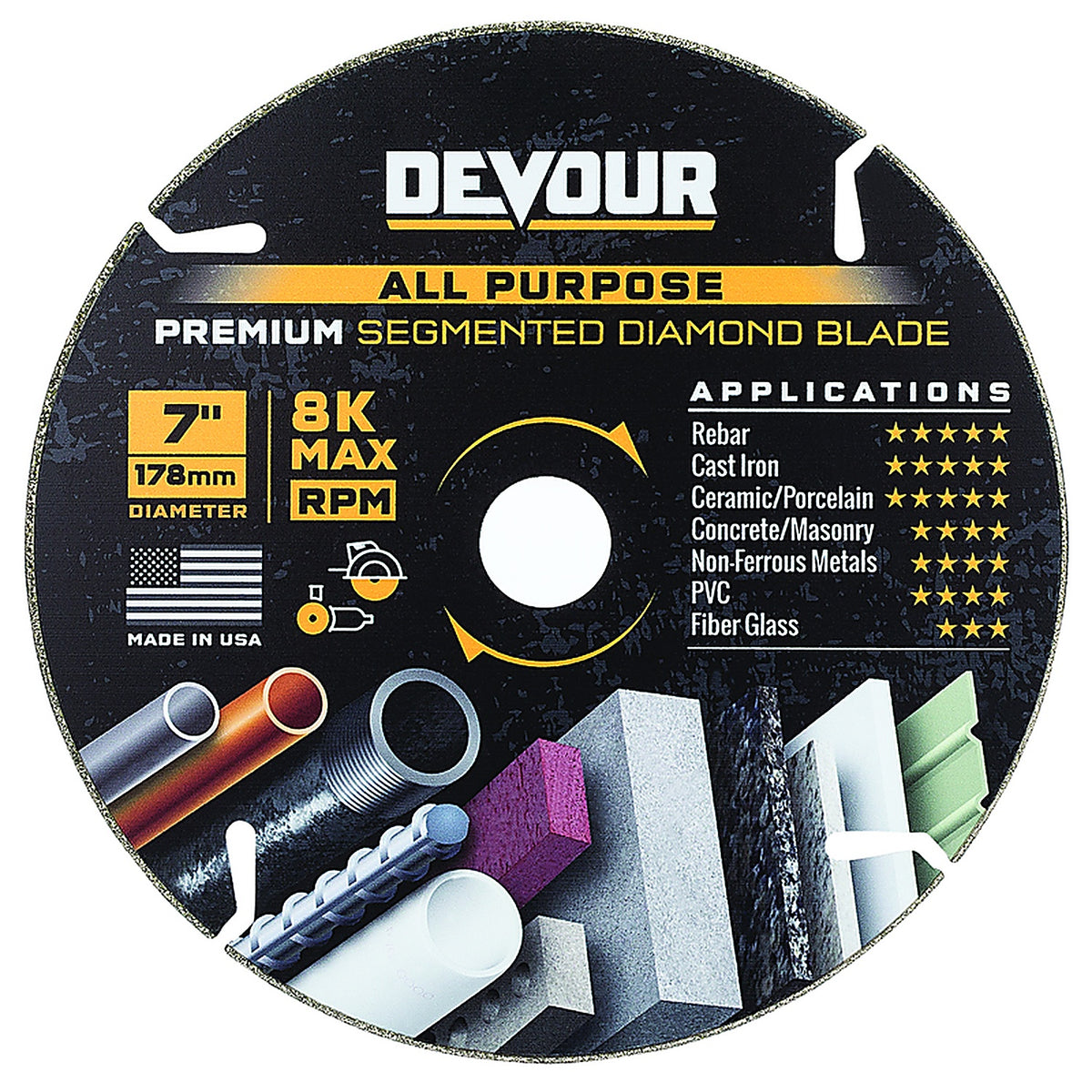 Nutek - NT070AP - Devour 7 In. D Diamond Segmented Cutting Wheel