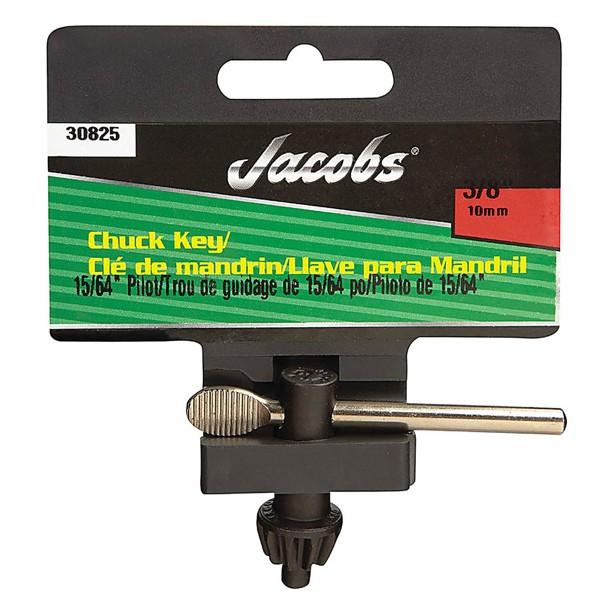 Jacobs 30825 3/8 in. S X 15/64 in. S K30 Chuck Key T-Handle Steel 1 pc