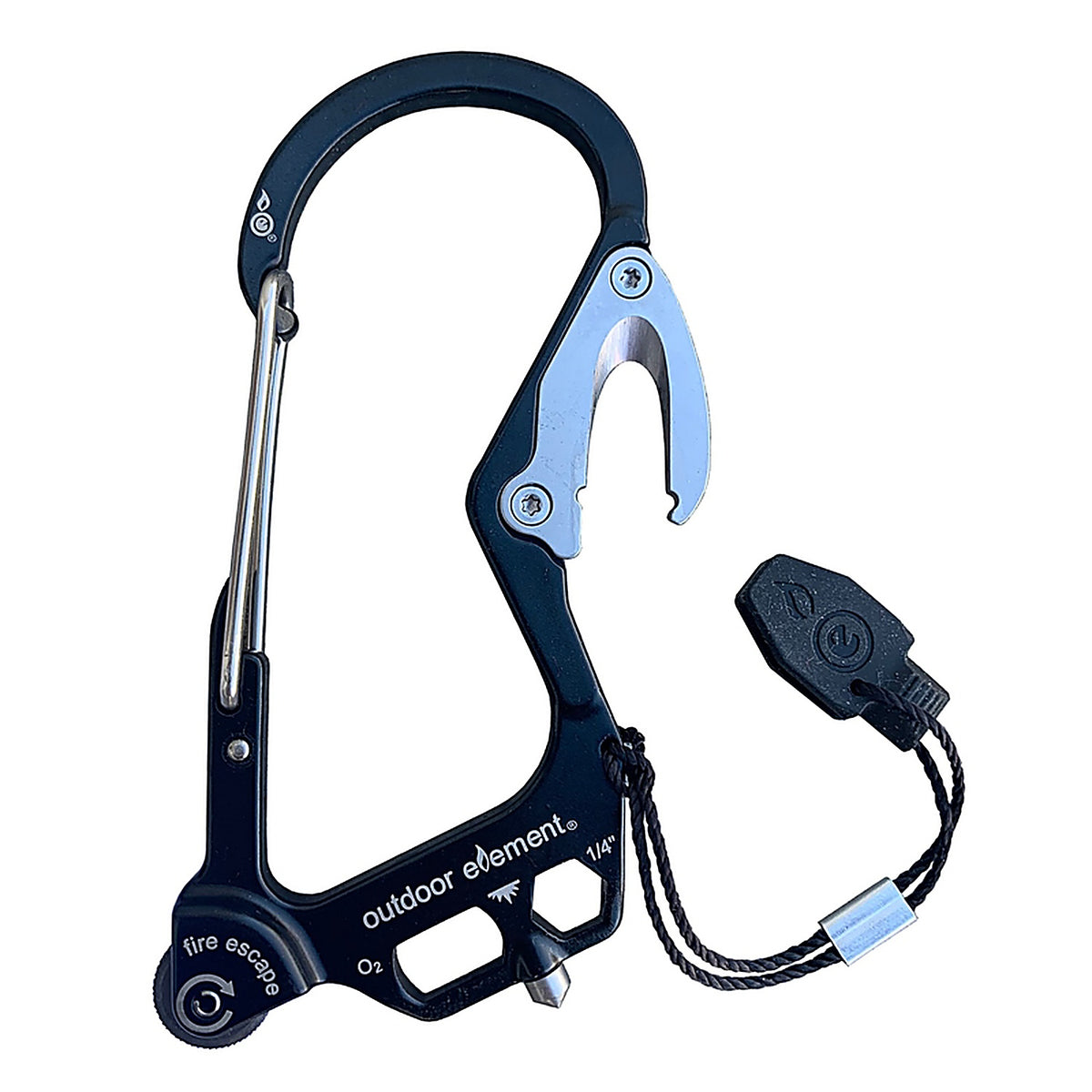 Outdoor Element - FEBLK - Fire Escape Black Carabiner Multi Tool
