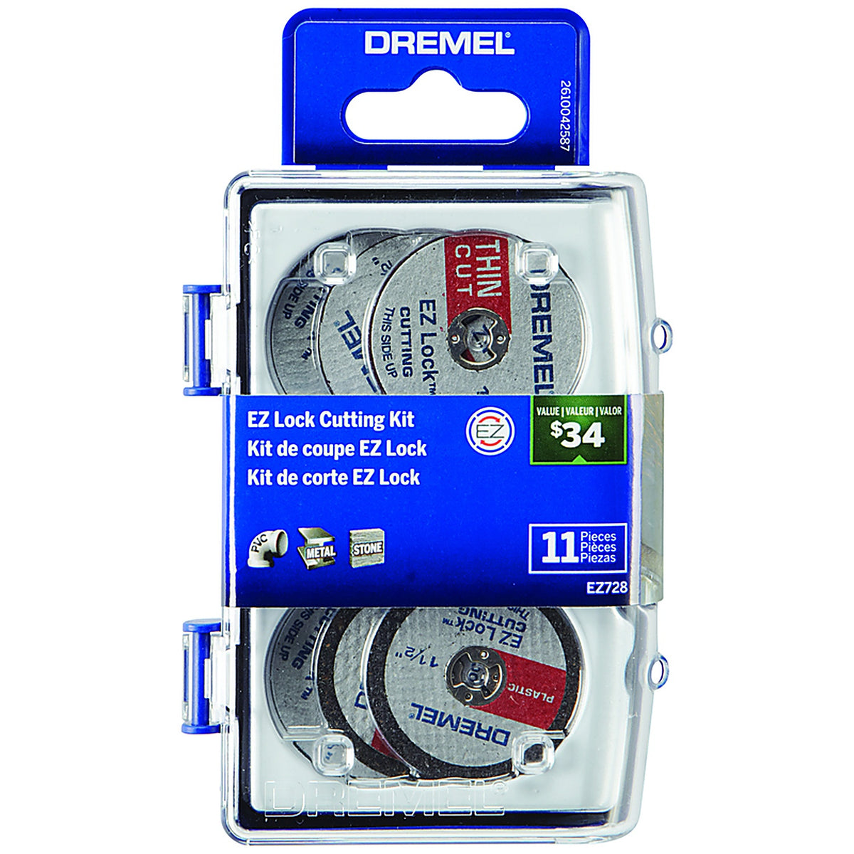 Dremel - EZ728-01 - Ez Lock 4 In. L Rotary Tool Cutting Accessory Kit 11 Piece