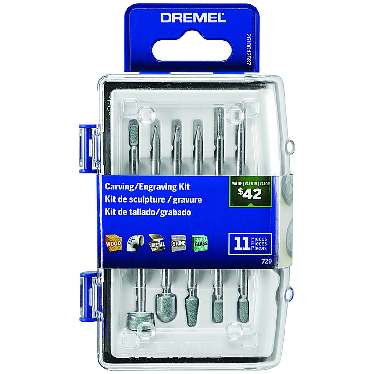 Dremel - 729-01 - Carving/Engraving Accessory Kit 11 Piece