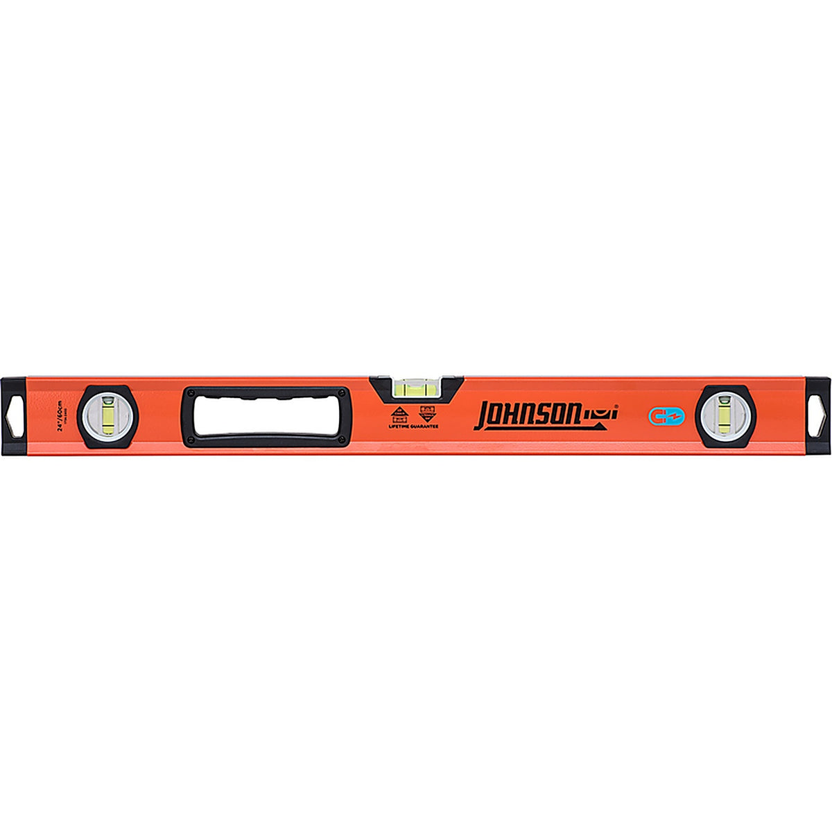 Johnson 1734-2400 24 in. Aluminum Magnetic Box Level 3 vial