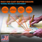 Johnson RAS-1B Johnny Square 7 in. L Aluminum Professional Rafter Square