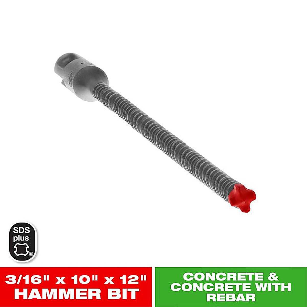 Diablo DMAPL4055 Rebar Demon 3/16 in. X 12 in. L Carbide Hammer Drill Bit 1 pk