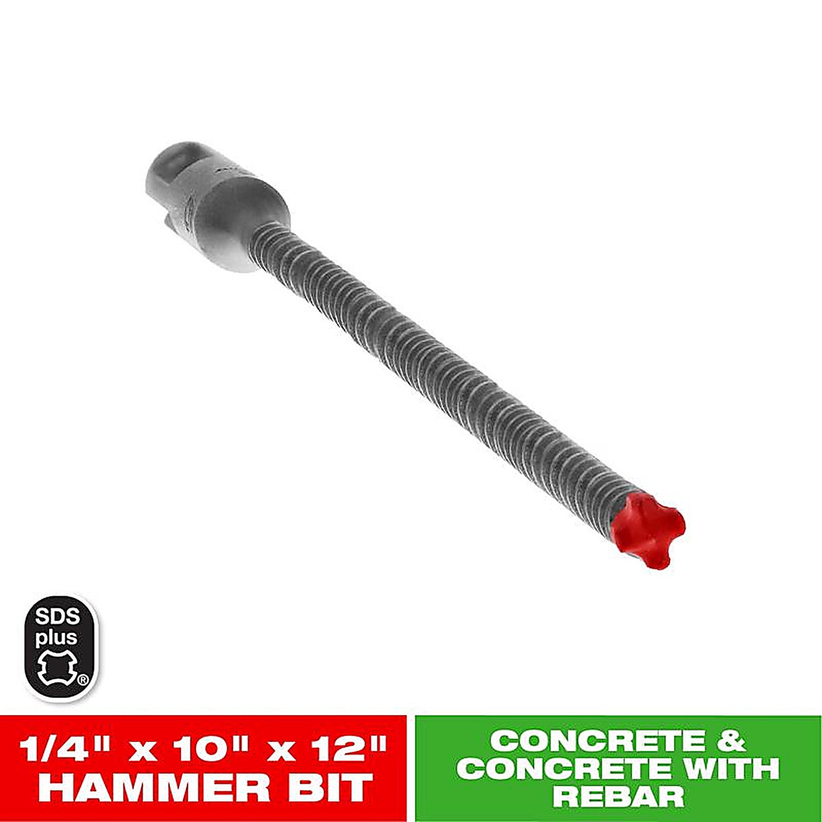 Diablo DMAPL4090 Rebar Demon 1/4 in. S X 12 in. L Carbide Hammer Drill Bit 1 pk