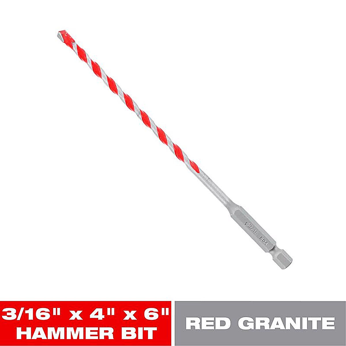 Diablo DMARG1030 SPEEDemon 3/16 in. X 6 in. L Carbide Tipped Red Granite Hammer Bit 1 pk