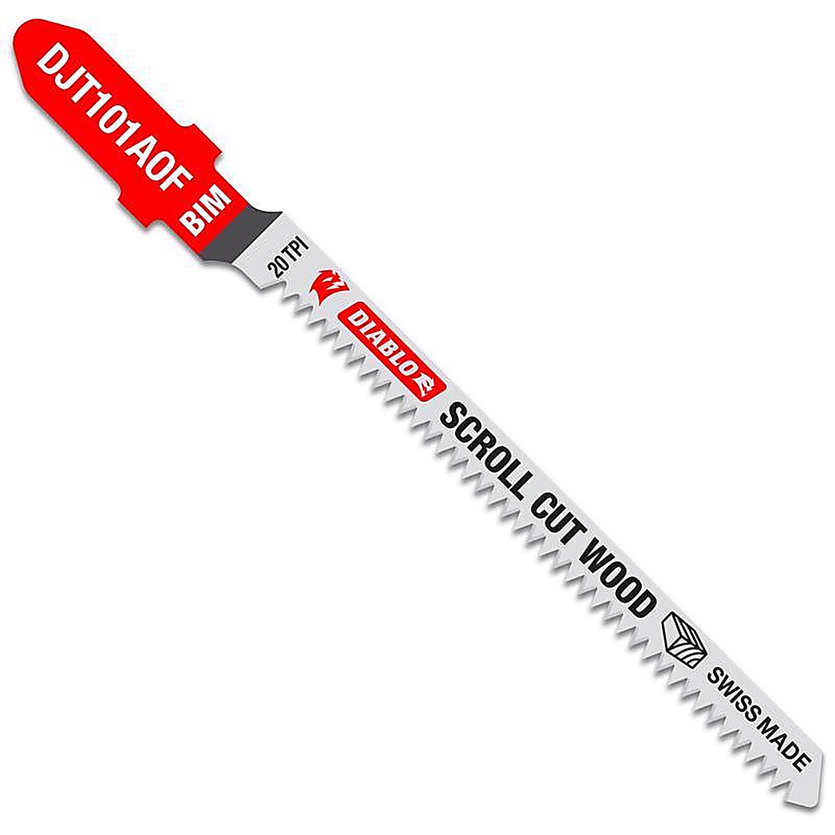 Diablo - DJT101AOF5 - 3-1/4 In. Bi-Metal T-Shank Scroll Cut Wood Jig Saw Blade 20 TPI 5 Pack