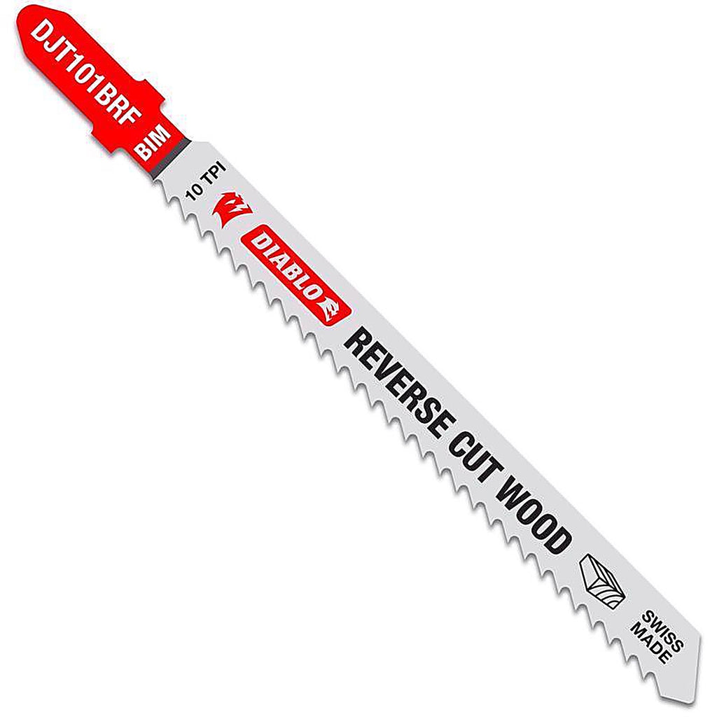 Diablo - DJT101BRF5 - 4 In. Bi-Metal T-Shank Reverse Cut Wood Jig Saw Blade 10 TPI 5 Pack