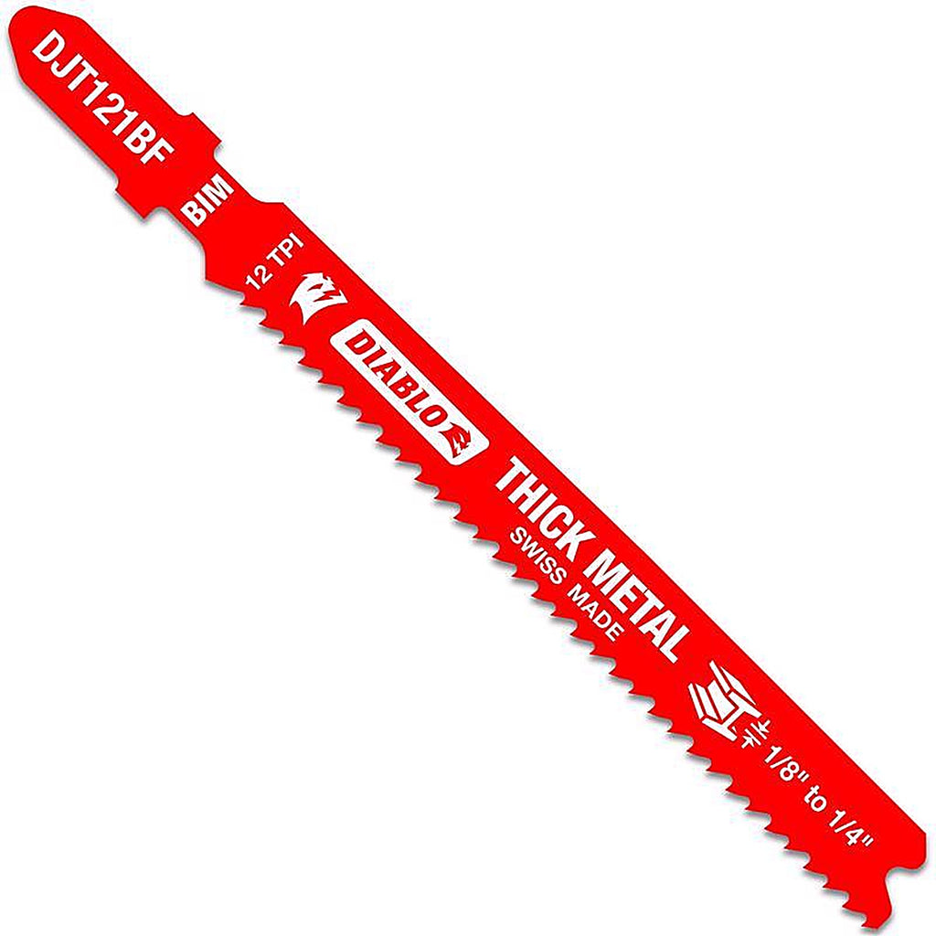 Diablo - DJT121BF5 - 3-5/8 In. Bi-Metal T-Shank Thick Metal Jig Saw Blade 12 TPI 5 Pack