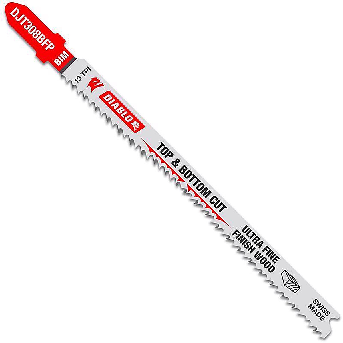 Diablo - DJT308BFP5 - 4-5/8 In. Bi-Metal T-Shank Ultra Fine Finish Wood Jig Saw Blade 13 TPI 5 Pack