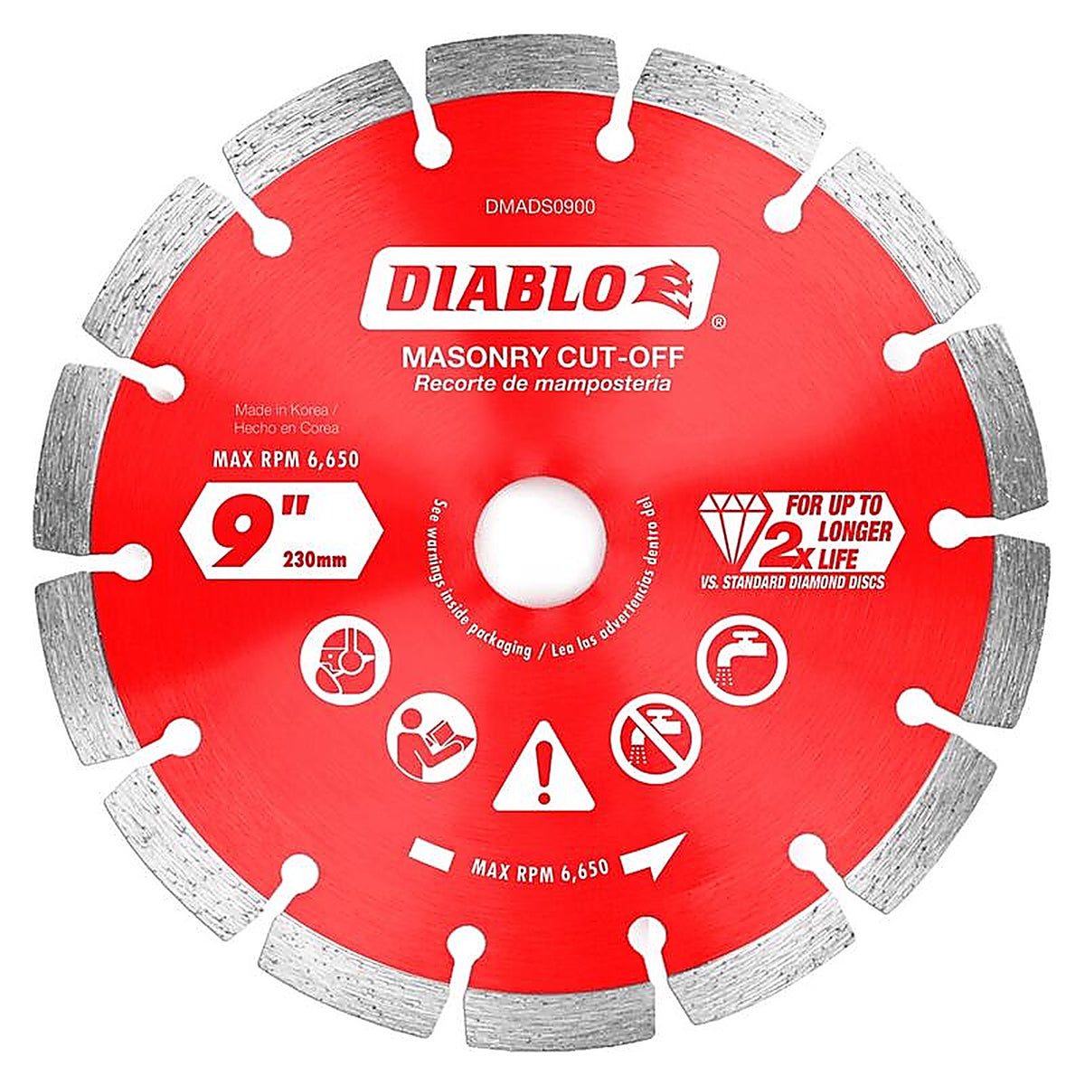 Diablo - DMADS0900 - 9 In. D X 7/8 In. Diamond Segmented Masonry Cut-Off Disc