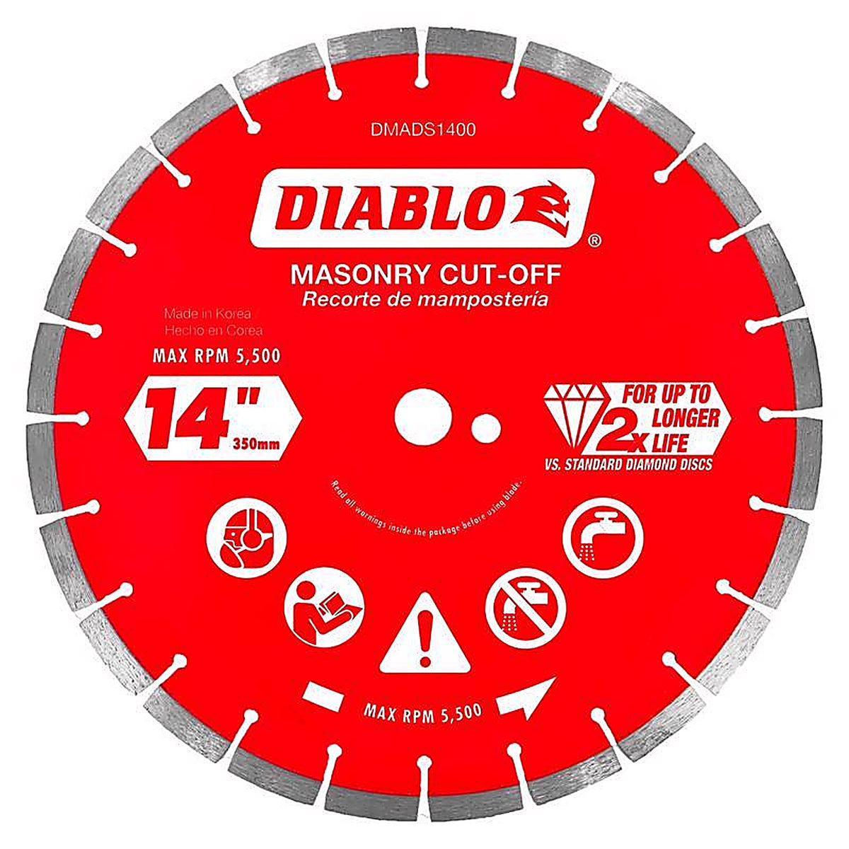 Diablo - DMADS1400 - 14 In. D X 1 In. Diamond Segmented Masonry Cut-Off Disc