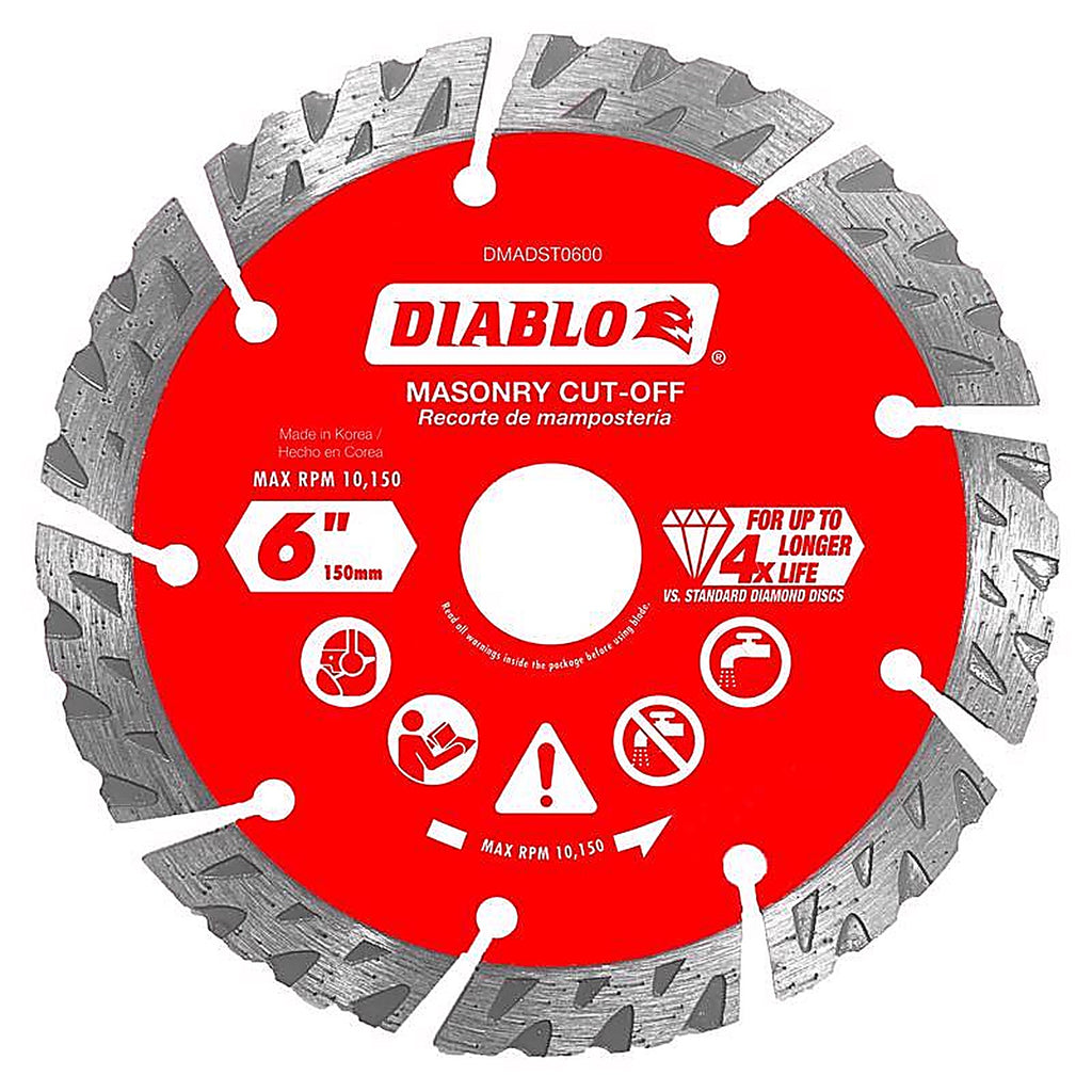 Diablo - DMADST0600 - 6 In. D X 7/8 In. Diamond Segmented Turbo Masonry Cut-Off Disc