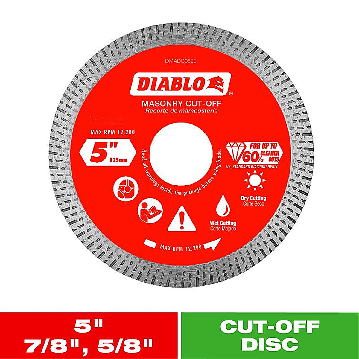 Diablo - DMADC0500 - 5 In. D X 7/8 In. Diamond Masonry Cut-Off Disc 1 Pack