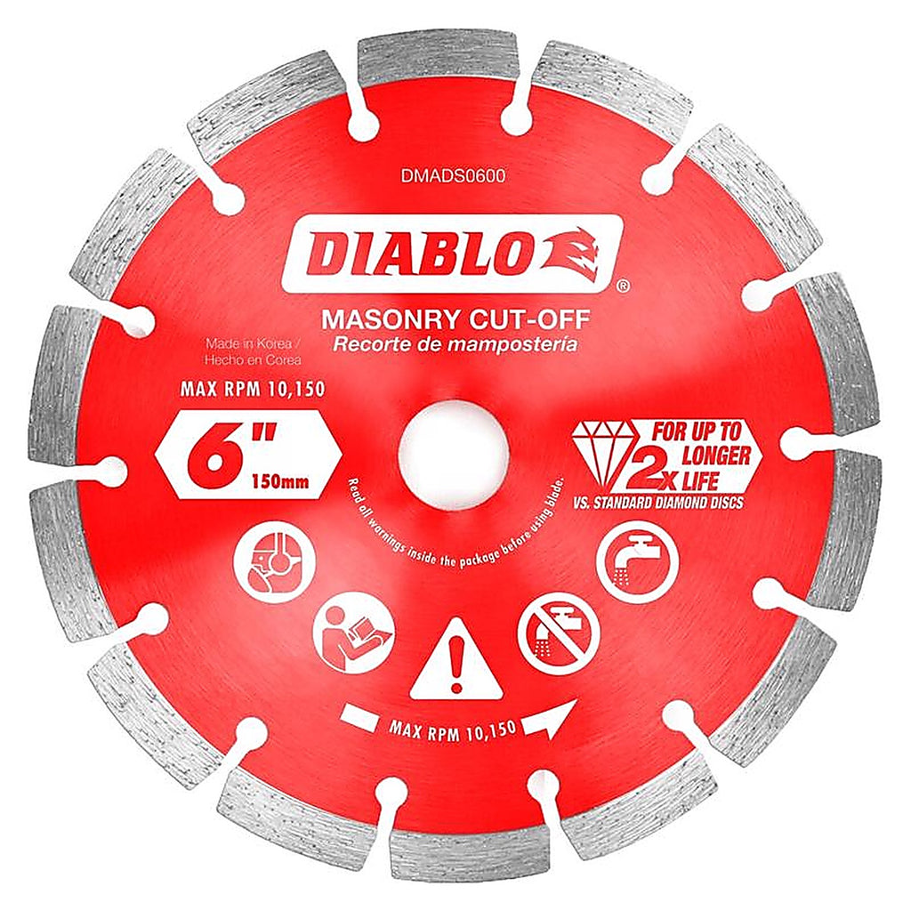 Diablo - DMADS0600 - 6 In. D X 7/8 In. Diamond Masonry Cut-Off Disc 1 Pack