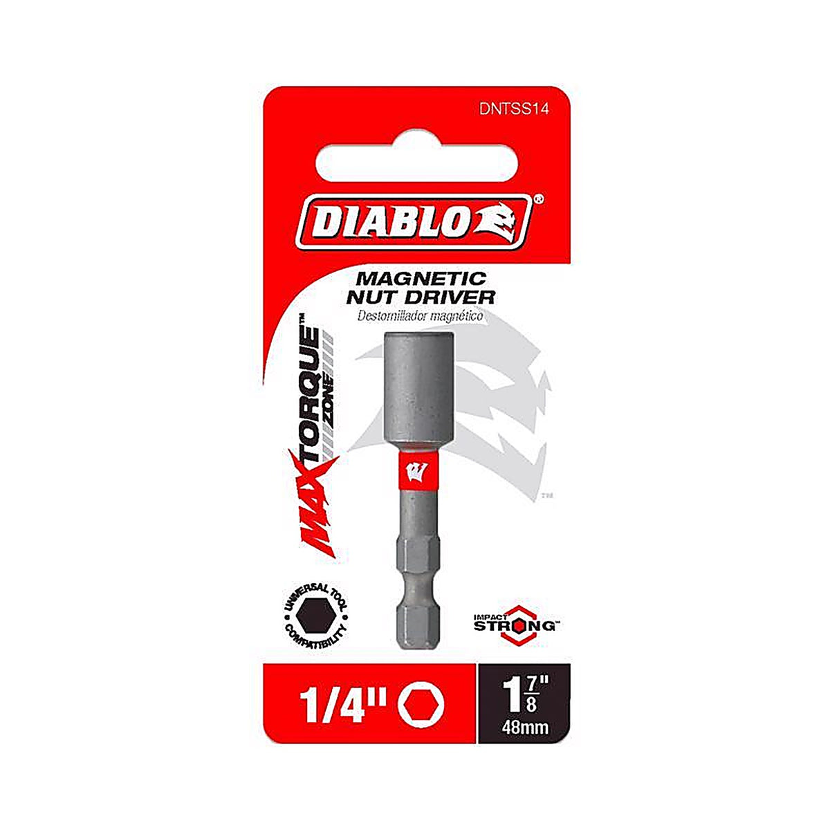 Diablo - DNTSS14 - 1/4 In. X 1-7/8 In. L Black Oxide Magnetic Nut Setter 1 Piece