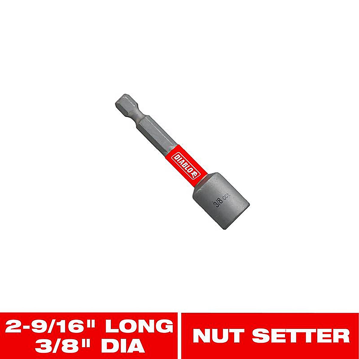 Diablo - DNTSL38 - 3/8 In. X 2-9/16 In. L Black Oxide Magnetic Nut Setter 1 Piece